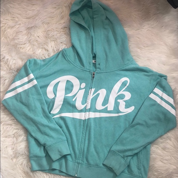 PINK Victoria's Secret Tops - Victoria’s Secret Pink Teal/Mint Hoodie